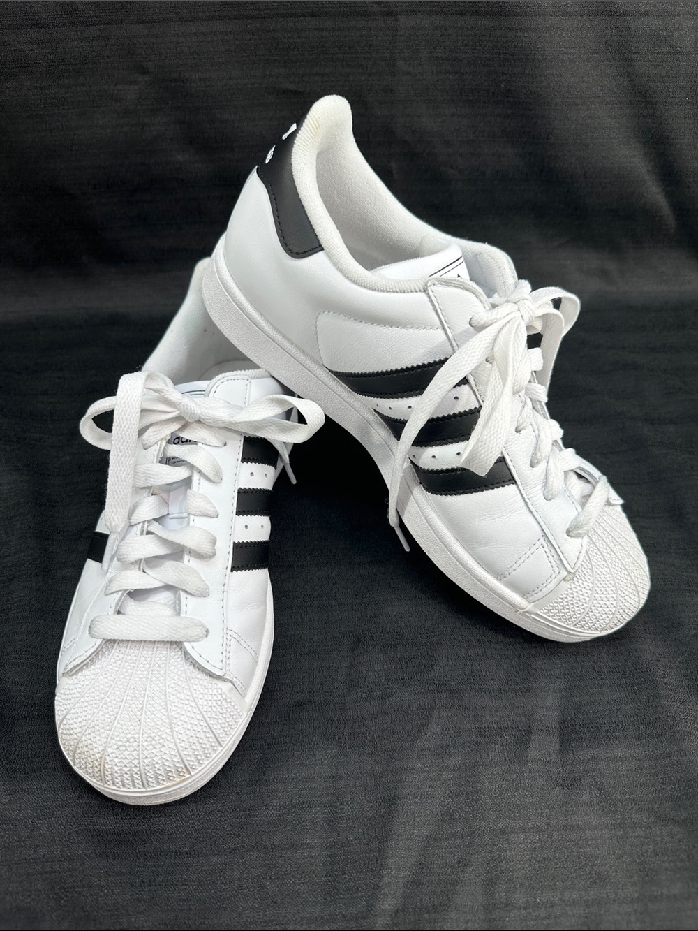 Adidas Superstar 2 ll Unisex Leather Low Top Sneakers JH7032 Sz 9.5 Black/White